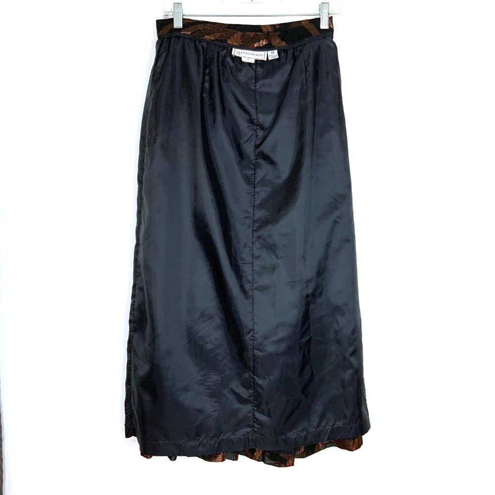 Vintage Evan Picone Pleated Maxi Evening Skirt Black Metallic Phoenix Sz 10 - 8 - Picture 7 of 16